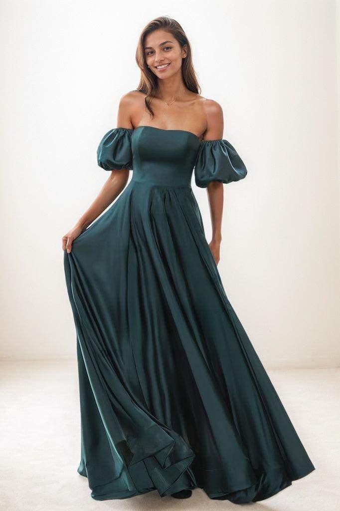 Off-Shoulder A-Line Floor-Length Prom Dresses CS0800 - COCOMELODY
